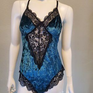 Women's  Lace Velvet Teddy Bodysuit